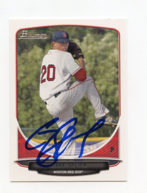 GABE SPEIER SIGNED AUTOGRAPHED 2013 BOWMAN DRAFT BASEBALL CARD AUTO