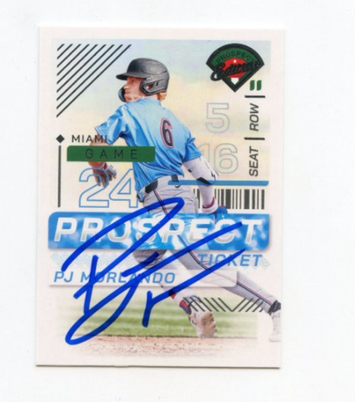 PJ MORLANDO SIGNED AUTOGRAPHED 2024 PANINI PROSEPCT EDITION BASEBALL CARD AUTO