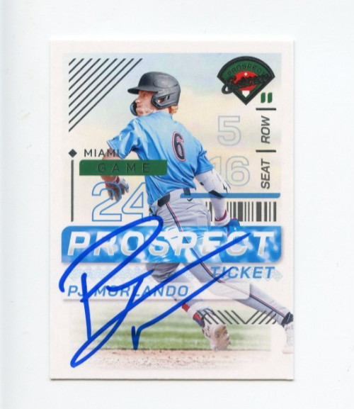 PJ MORLANDO SIGNED AUTOGRAPHED 2024 PANINI PROSEPCT EDITION BASEBALL CARD AUTO