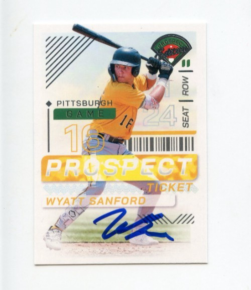 WYATT SANFORD SIGNED AUTOGRAPHED 2024 PANINI PROSEPCT EDITION BASEBALL CARD AUTO