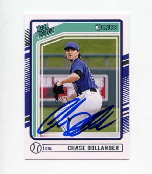 CHASE DOLLANDER SIGNED 2024 PANINI DONRUSS BASEBALL CARD AUTO