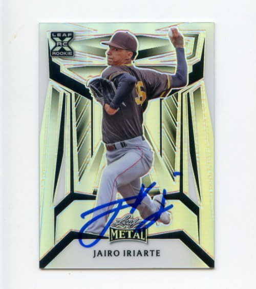 JAIRO IRIARTE SIGNED 2023 LEAF METAL BASEBALL CARD AUTO 59/189