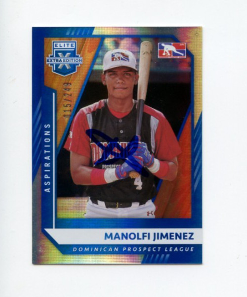 MANOLFI JIMENEZ SIGNED 2021 PANINI ELITE BASEBALL CARD AUTO