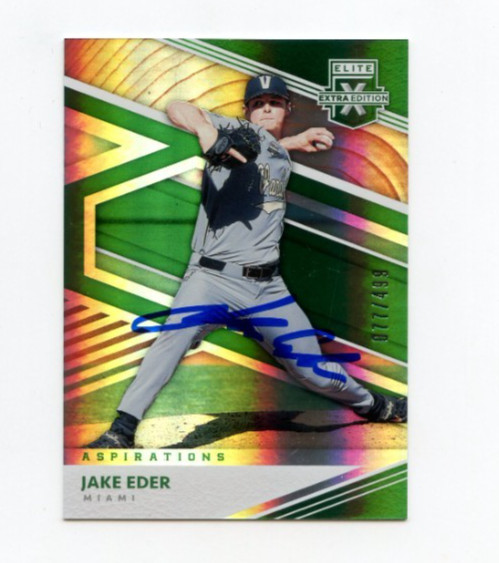 JAKE EDER SIGNED 2020 PANINI ELITE BASEBALL CARD AUTO