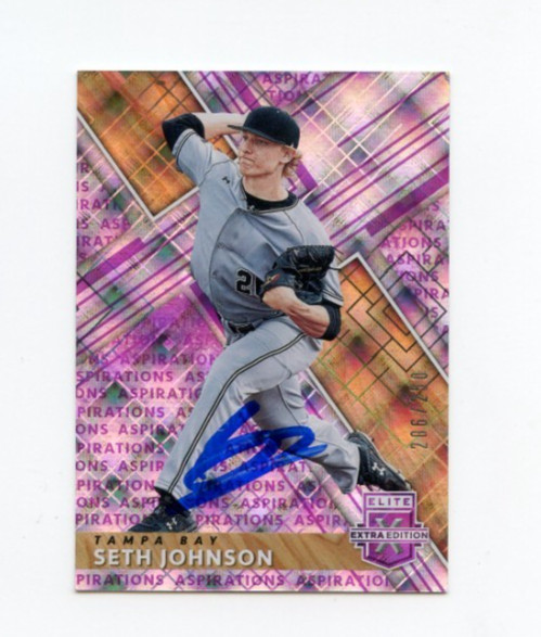 SETH JOHNSON SIGNED 2019 PANINI ELITE BASEBALL CARD AUTO