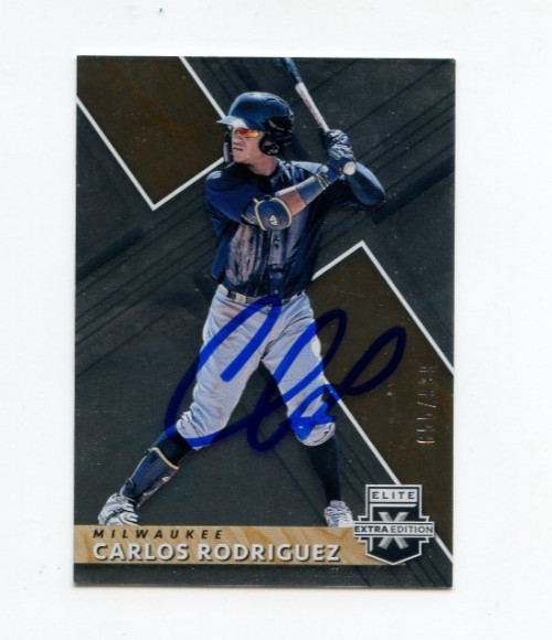 CARLOS RODRIGUEZ SIGNED 2019 PANINI ELITE BASEBALL CARD AUTO