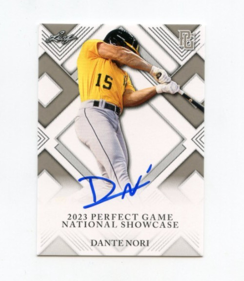 DANTE NORI SIGNED 2023 LEAF PERFECT GAME BASEBALL CARD AUTO