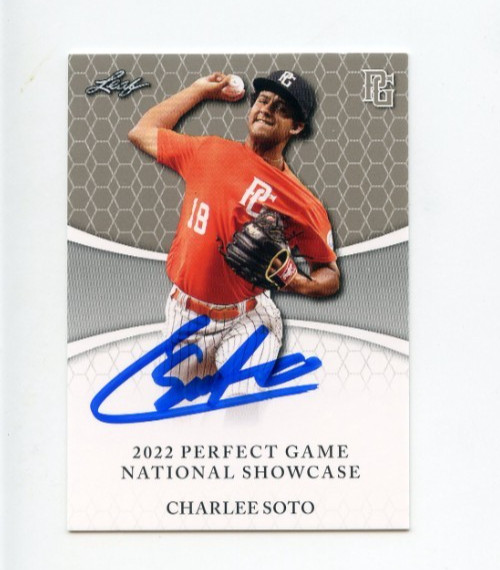 CHARLEE SOTO SIGNED 2022 LEAF PERFECT GAME BASEBALL CARD AUTO