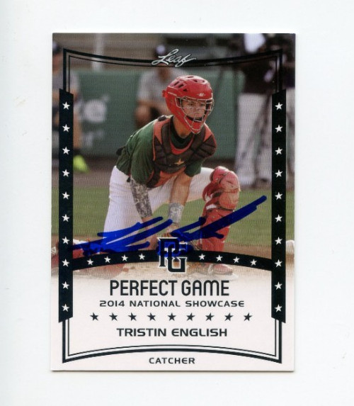 TRISTIN ENGLISH SIGNED 2014 LEAF PERFECT GAME BASEBALL CARD AUTO
