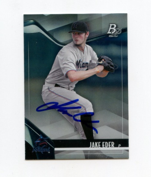 JAKE EDER SIGNED 2021 BOWMAN PLATINUM BASEBALL CARD AUTO