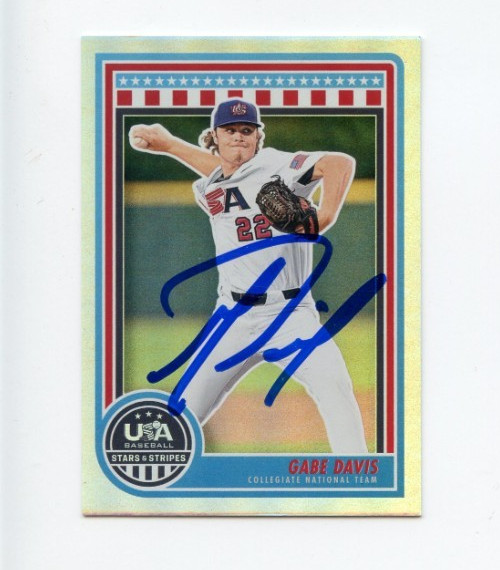 GABE DAVIS SIGNED 2025 USA BASEBALL STARS & STRIPES CARD AUTO