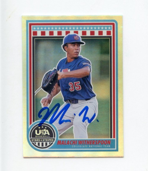 MALACHI WITHERSPOON SIGNED 2025 USA BASEBALL STARS & STRIPES CARD AUTO