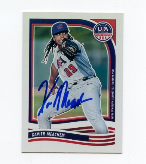 XAVIER MEACHEM SIGNED 2024 USA BASEBALL STARS & STRIPES CARD AUTO