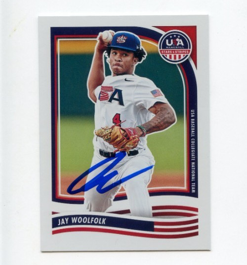 JAY WOOLFOLK SIGNED 2024 USA BASEBALL STARS & STRIPES CARD AUTO
