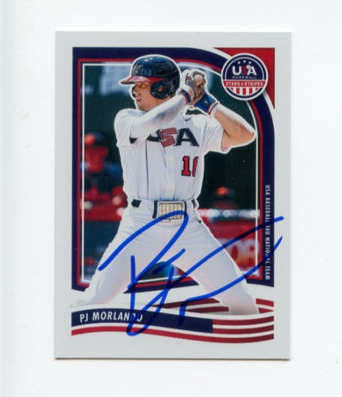 PJ MORLANDO SIGNED 2024 USA BASEBALL STARS & STRIPES CARD AUTO