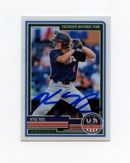 KYLE TEEL SIGNED 2023 USA BASEBALL STARS & STRIPES CARD AUTO