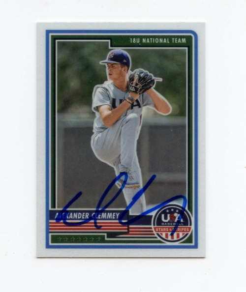 ALEX ALEXANDER CLEMMEY SIGNED 2023 USA BASEBALL STARS & STRIPES CARD AUTO