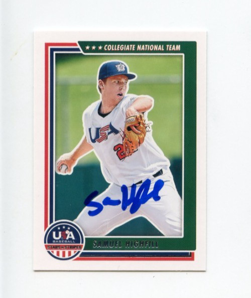 SAMUEL HIGHFILL SIGNED 2022 USA BASEBALL STARS & STRIPES CARD AUTO