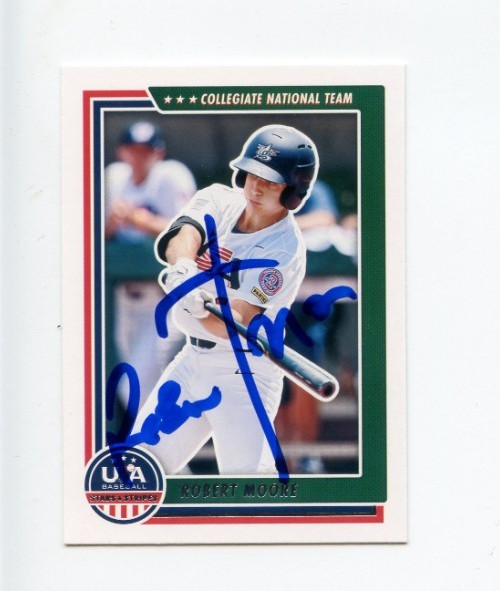 ROBERT MOORE SIGNED 2022 USA BASEBALL STARS & STRIPES CARD AUTO