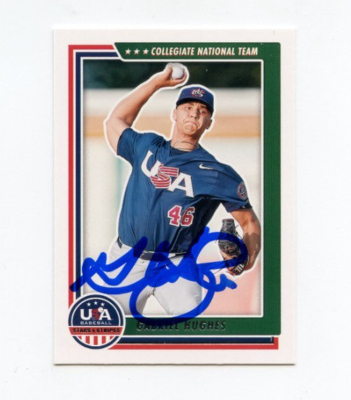 GABRIEL HUGHES SIGNED 2022 USA BASEBALL STARS & STRIPES CARD AUTO