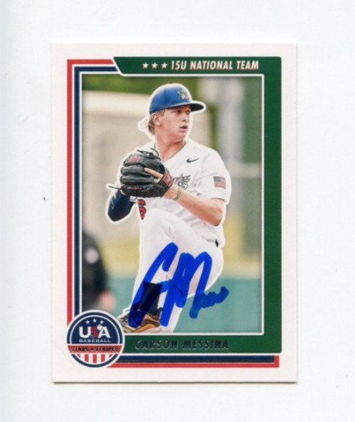CARSON MESSINA SIGNED 2022 USA BASEBALL STARS & STRIPES CARD AUTO