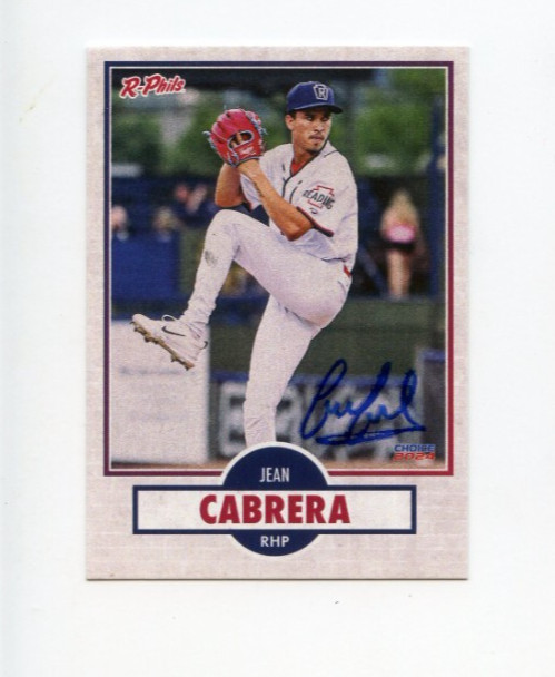 JEAN CABRERA SIGNED 2024 READING PHILLIES BASEBALL CARD AUTO