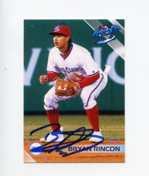 BRYAN RINCON SIGNED 2024 JERSEY SHORE BLUECLAWS BASEBALL CARD AUTO