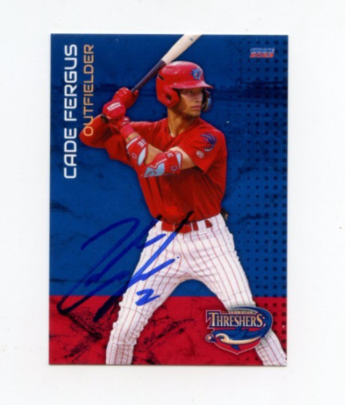 CADE FERGUS SIGNED 2023 CLEARWATER THRESHERS BASEBALL CARD AUTO