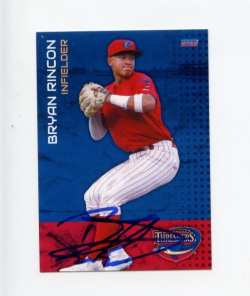 BRYAN RINCON SIGNED 2023 CLEARWATER THRESHERS BASEBALL CARD AUTO