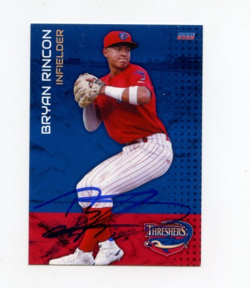 BRYAN RINCON SIGNED 2023 CLEARWATER THRESHERS BASEBALL CARD AUTO
