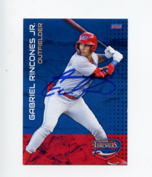 GABRIEL RINCONES JR SIGNED 2023 CLEARWATER THRESHERS BASEBALL CARD AUTO