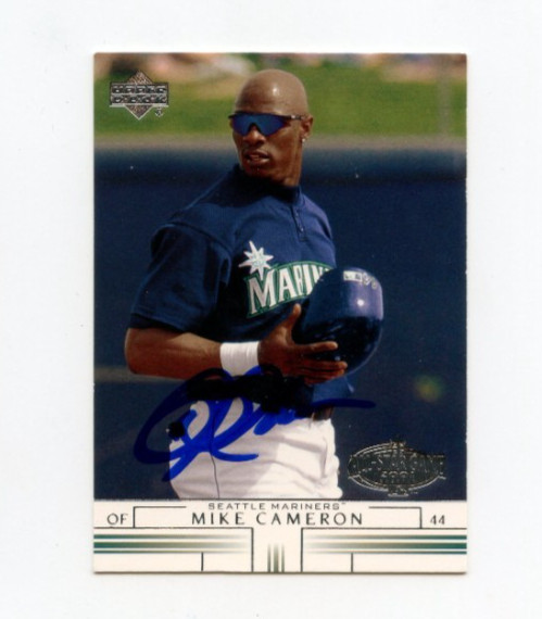 MIKE CAMERON SIGNED 2002 UPPER DECK BASEBALL CARD AUTO