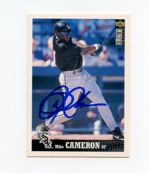 MIKE CAMERON SIGNED 1997 UPPER DECK COLLECTOR'S CHOICE BASEBALL CARD AUTO