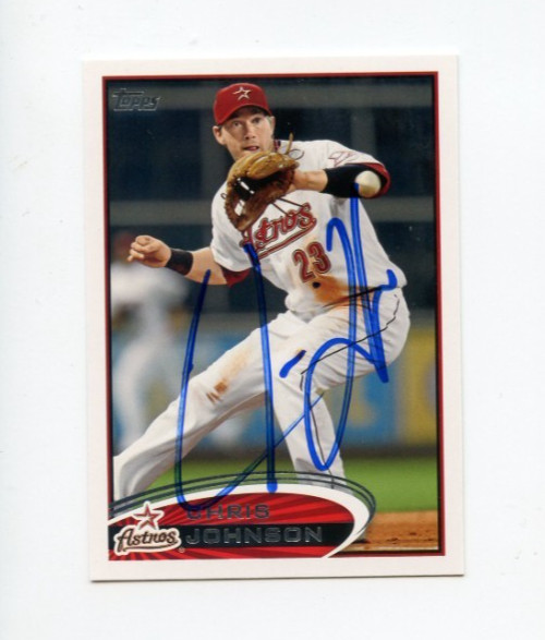 CHRIS JOHNSON SIGNED 2012 TOPPS BASEBALL CARD AUTO
