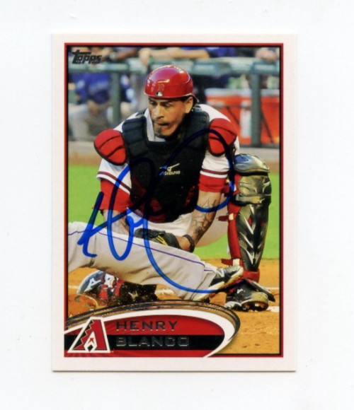 HENRY BLANCO SIGNED 2012 TOPPS BASEBALL CARD AUTO