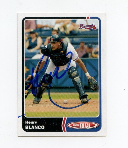 HENRY BLANCO SIGNED 2003 TOPPS TOTAL BASEBALL CARD AUTO
