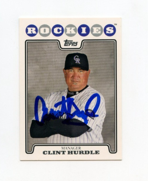 CLINT HURDLE SIGNED 2008 TOPPS BASEBALL CARD AUTO