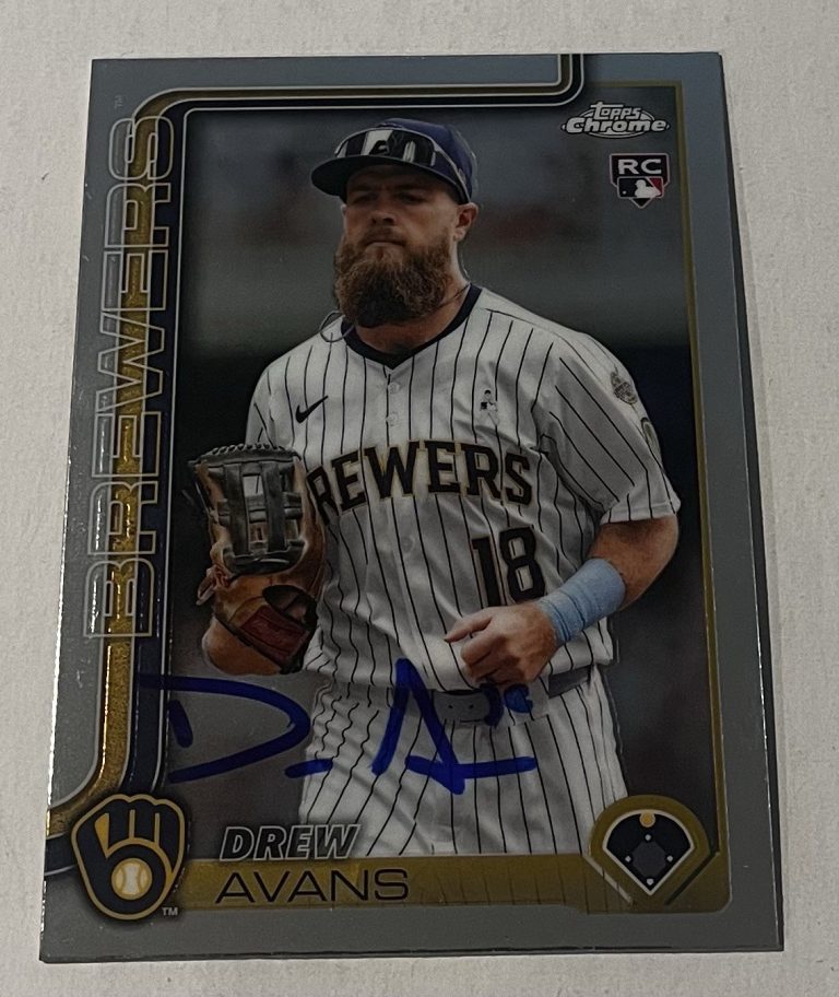 DREW AVANS SIGNED 2025 TOPPS CHROME BASEBALL CARD AUTO