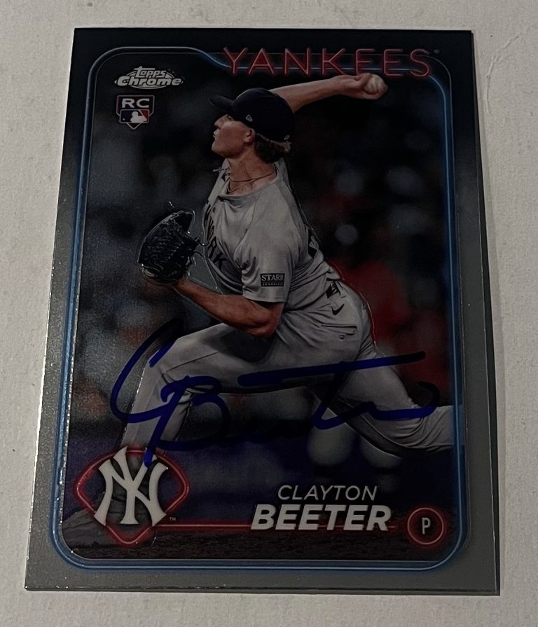 CLAYTON BEETER SIGNED 2024 TOPPS CHROME BASEBALL CARD AUTO