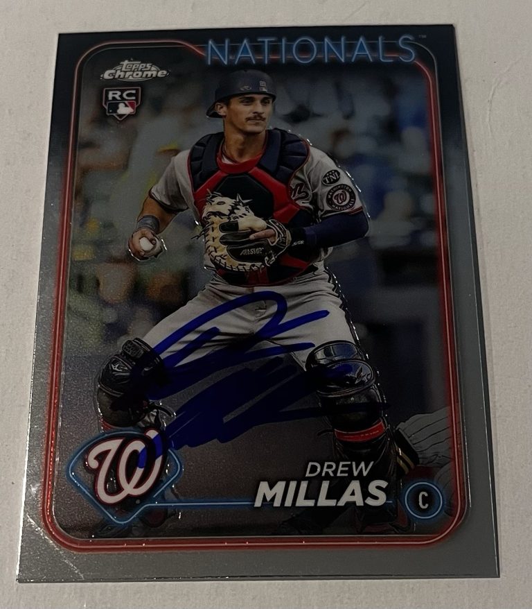 DREW MILLAS SIGNED 2024 TOPPS CHROME BASEBALL CARD AUTO