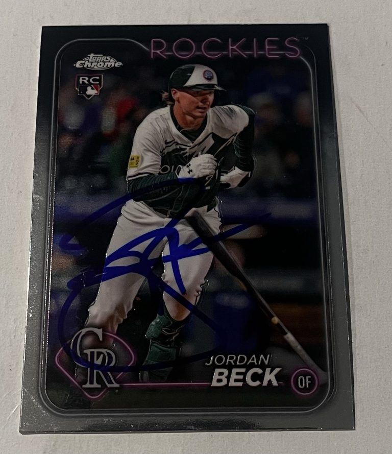 JORDAN BECK SIGNED 2024 TOPPS CHROME BASEBALL CARD AUTO