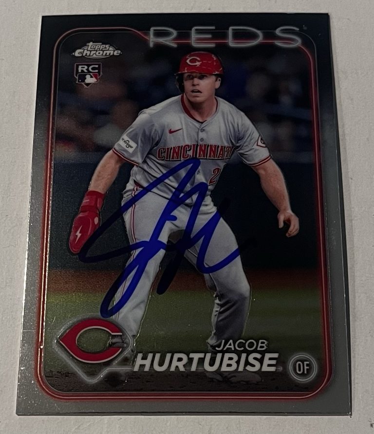 JACOB HURTUBISE SIGNED 2024 TOPPS CHROME BASEBALL CARD AUTO