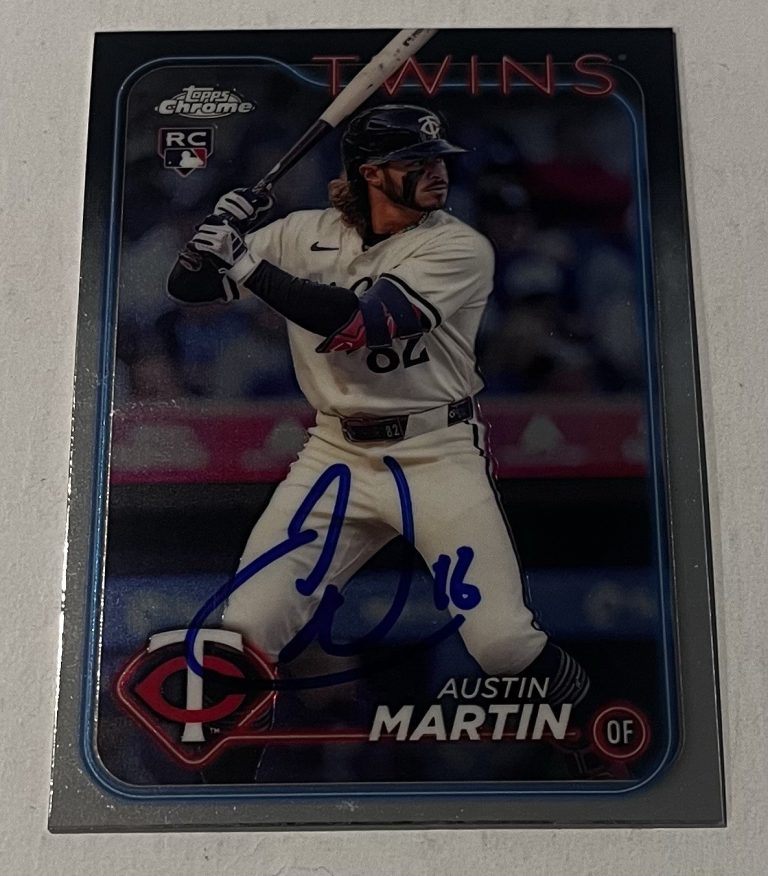 AUSTIN MARTIN SIGNED 2024 TOPPS CHROME BASEBALL CARD AUTO