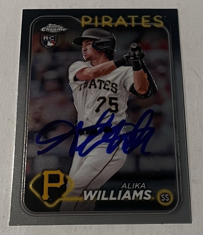 ALIKA WILLIAMS SIGNED 2024 TOPPS CHROME BASEBALL CARD AUTO