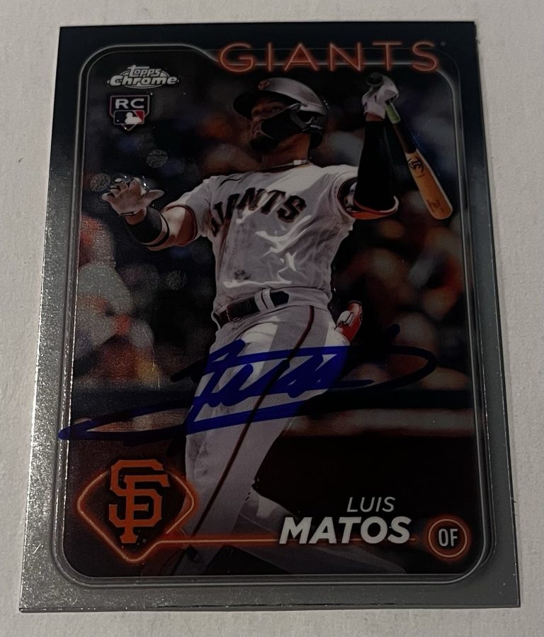 LUIS MATOS SIGNED 2024 TOPPS CHROME BASEBALL CARD AUTO