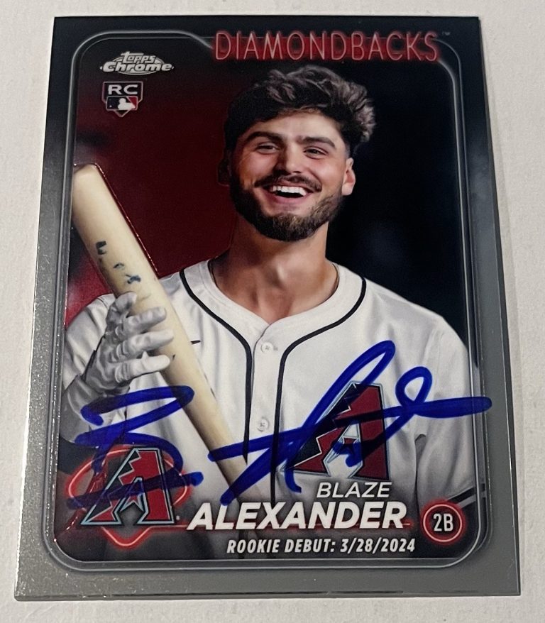 BLAZE ALEXANDER SIGNED 2024 TOPPS CHROME BASEBALL CARD AUTO