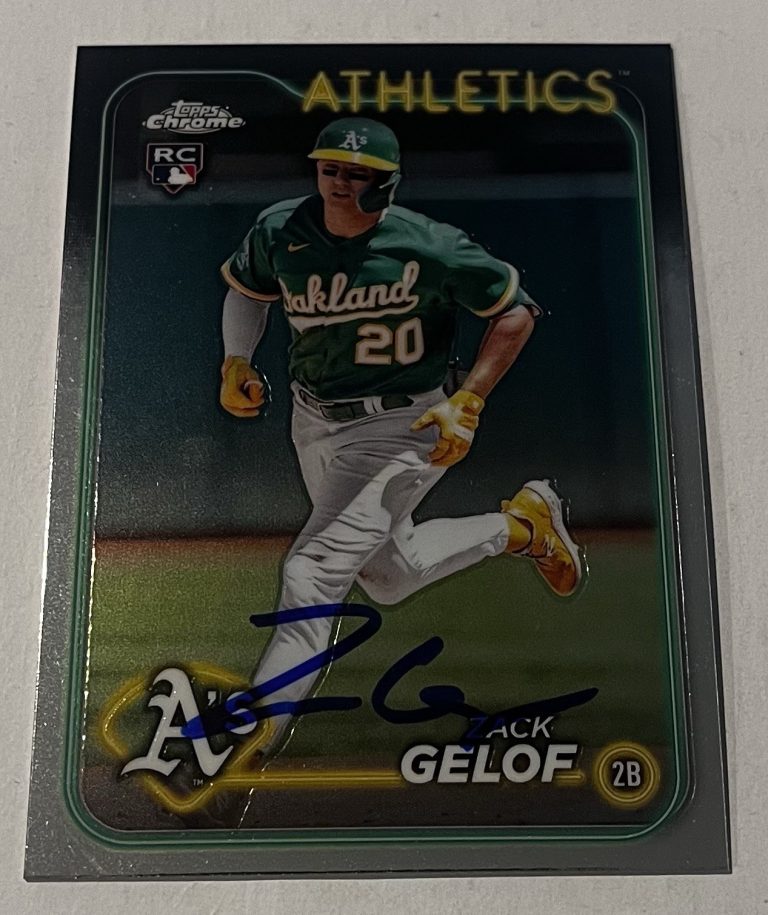 ZACK GELOF SIGNED 2024 TOPPS CHROME BASEBALL CARD AUTO