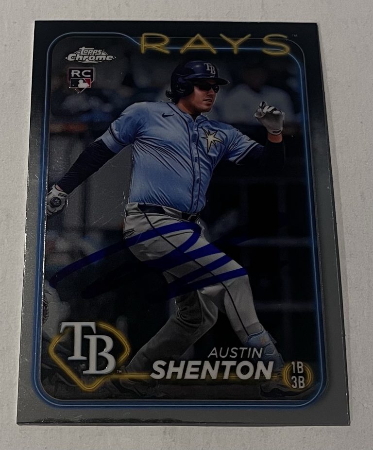 AUSTIN SHENTON SIGNED 2024 TOPPS CHROME BASEBALL CARD AUTO