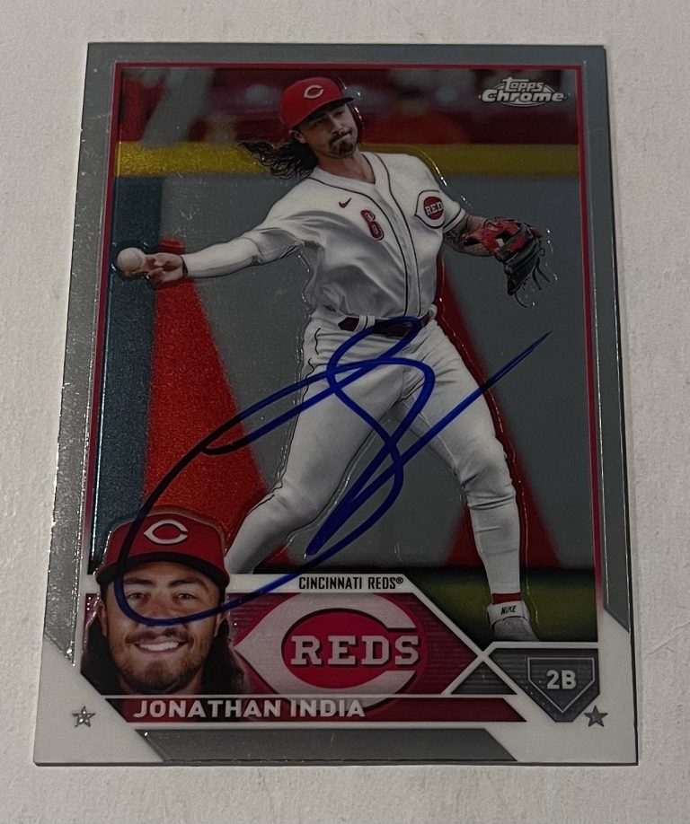 JONATHAN INDIA SIGNED 2023 TOPPS CHROME BASEBALL CARD AUTO