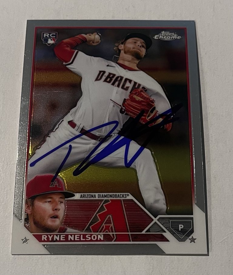 RYNE NELSON SIGNED 2023 TOPPS CHROME BASEBALL CARD AUTO